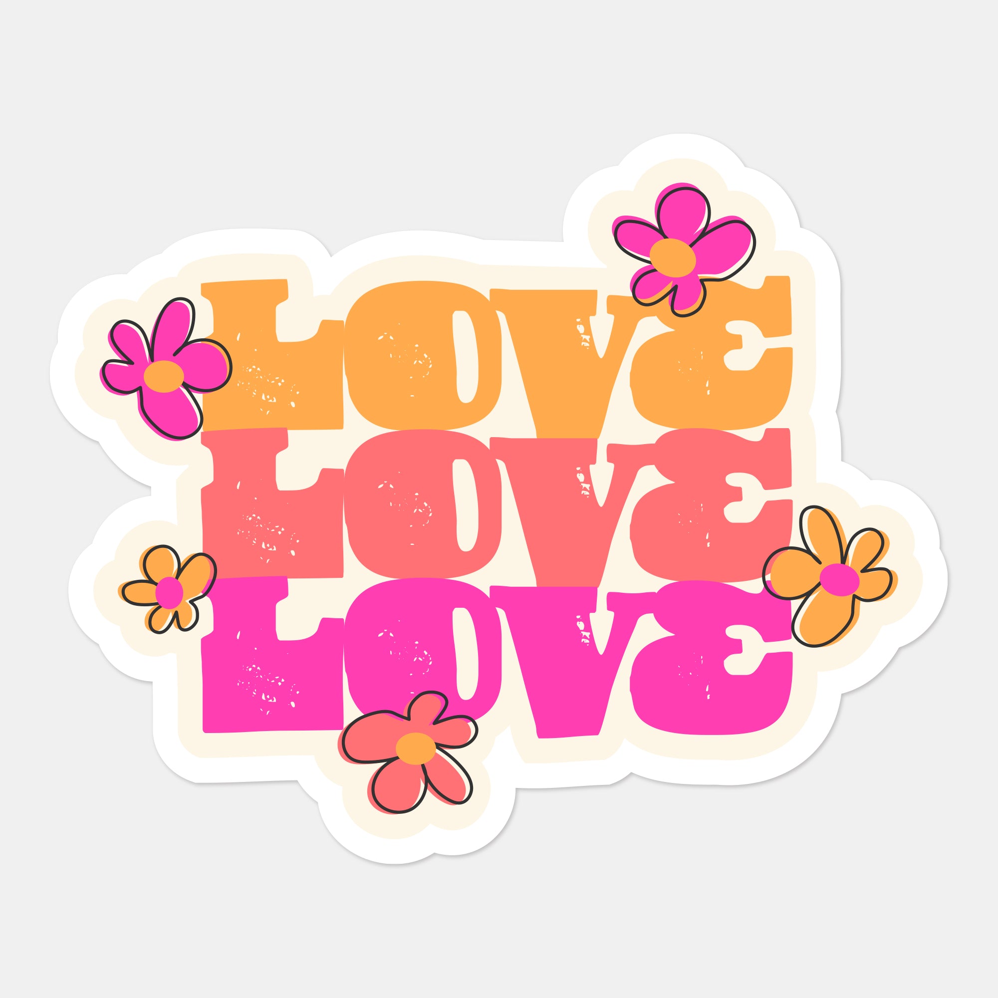 Love Flower Power Sticker Card