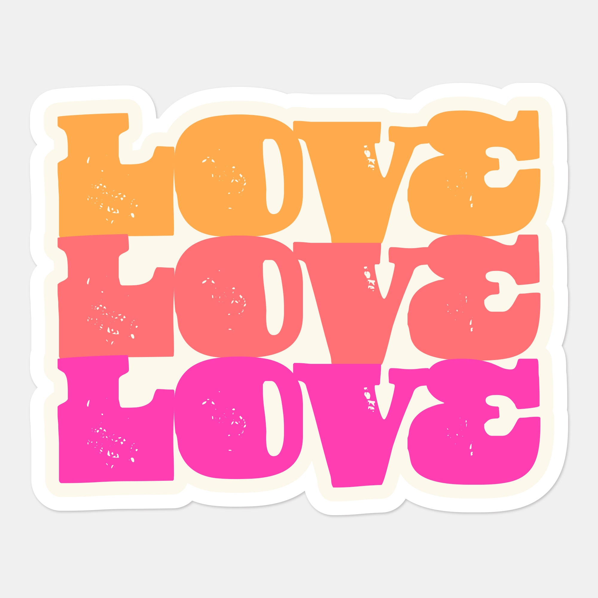 Love Love Love Sticker Card