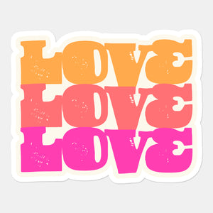 Love Love Love Sticker Card